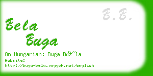 bela buga business card